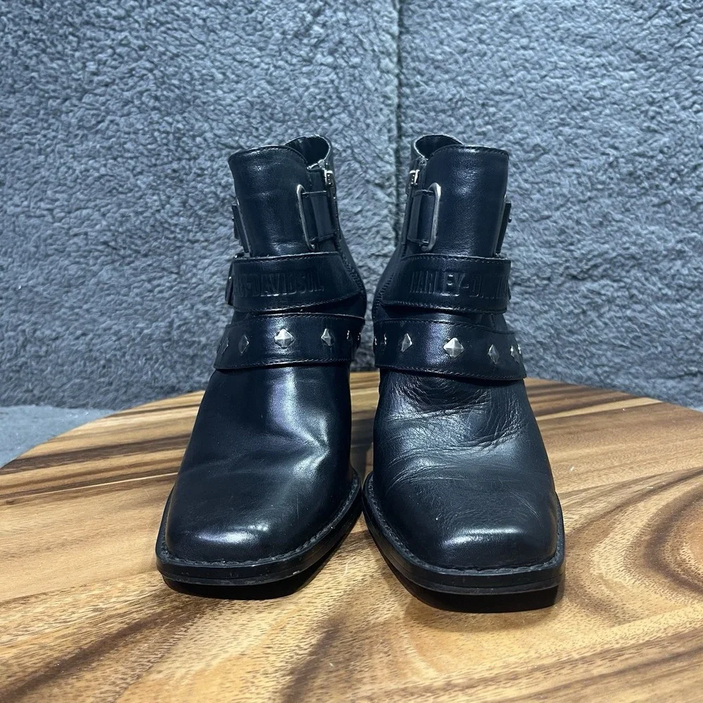 Harley-Davidson Bridgit Shootie Black 4-Inch Boots Inside Zipper D84507 Size 7 - Picture 4 of 13